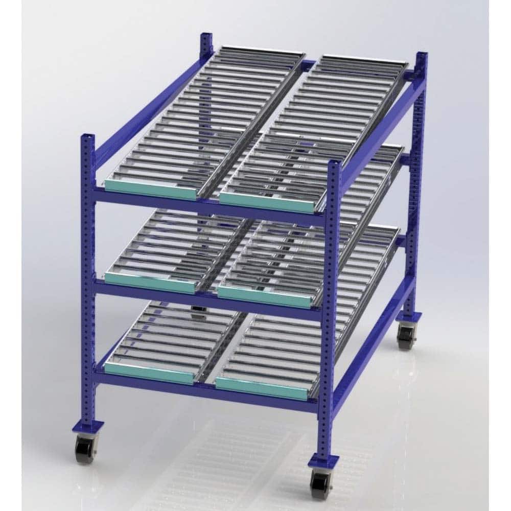 UNEX Manufacturing - Steel Shelving Type: Mobile Gravity Rack Starter or Add-On: Starter Unit - Benchmark Tooling