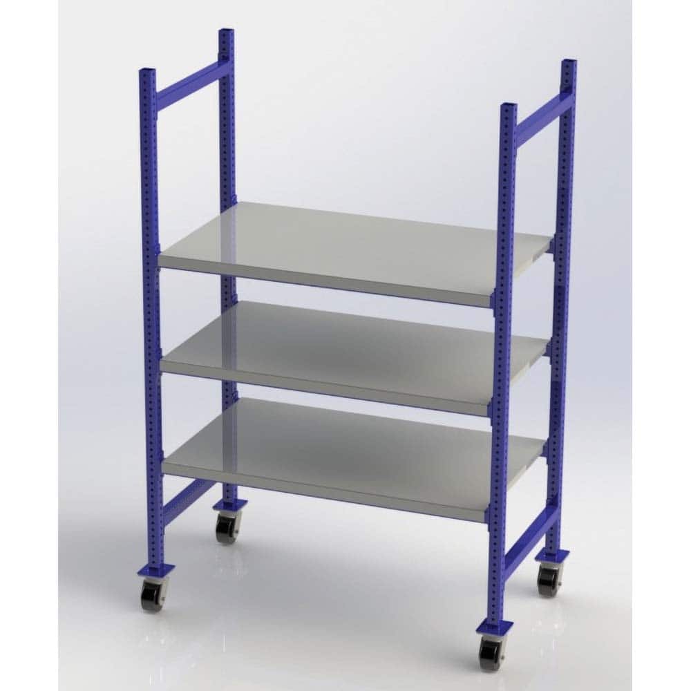 UNEX Manufacturing - Steel Shelving Type: Mobile Pick Tray Rack Starter or Add-On: Starter Unit - Benchmark Tooling