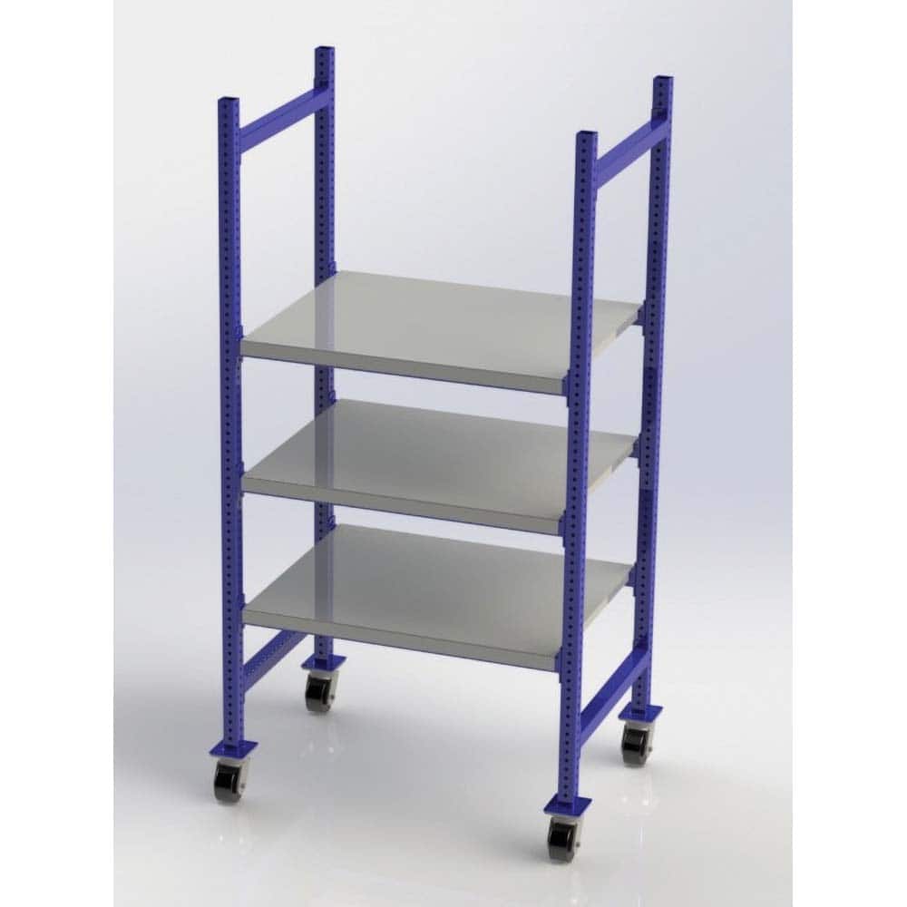 UNEX Manufacturing - Steel Shelving Type: Mobile Pick Tray Rack Starter or Add-On: Starter Unit - Benchmark Tooling
