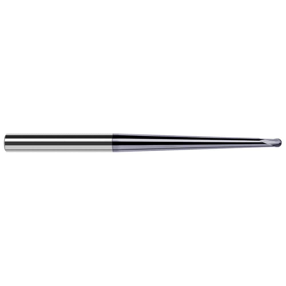 Harvey Tool - Ball End Mills; Mill Diameter (Inch): 1/64 ; Mill Diameter (Decimal Inch): 0.0150 ; Number of Flutes: 2 ; Length of Cut (mm): 0.3000 ; Length of Cut (Decimal Inch): 0.0120 ; Material: Solid Carbide - Exact Industrial Supply