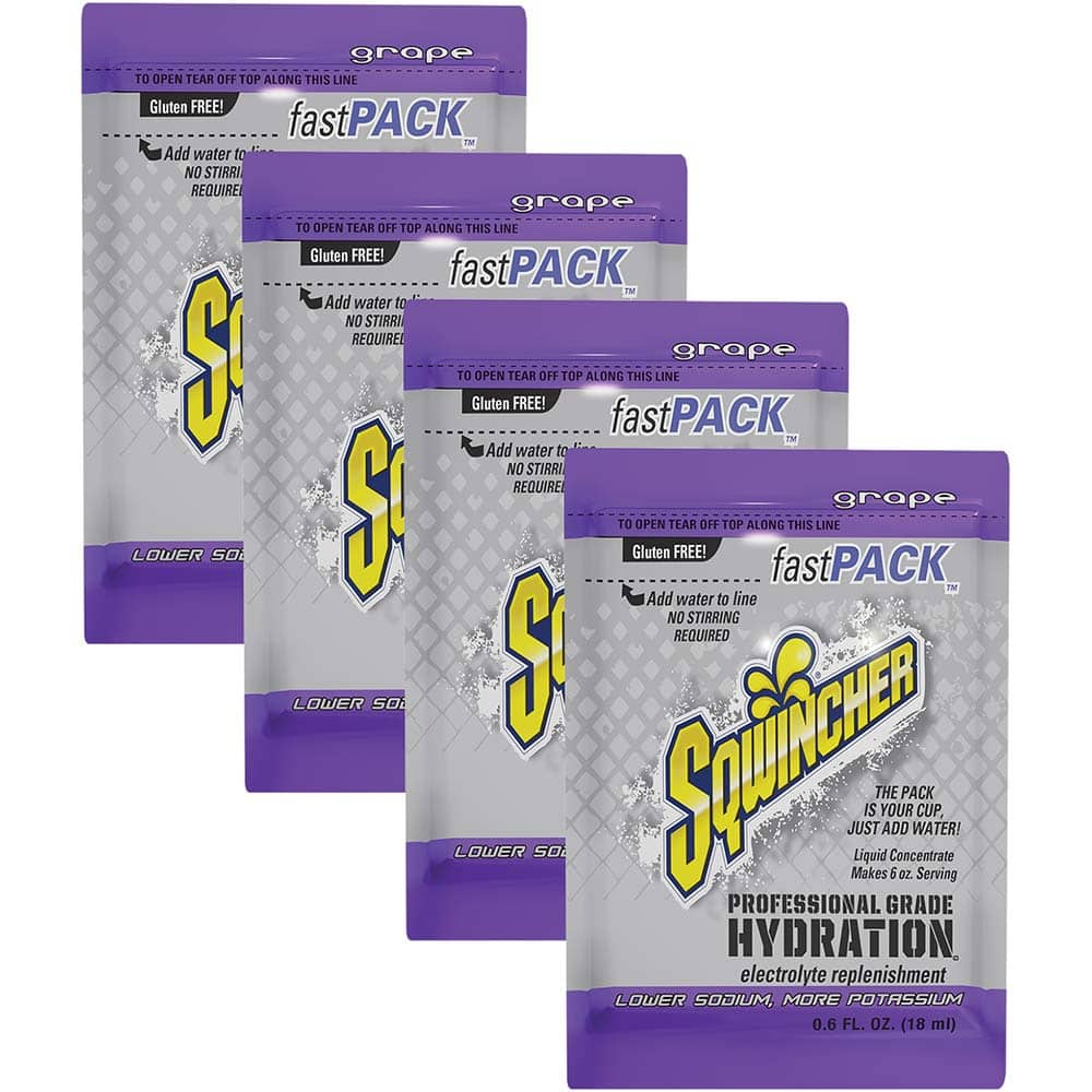 Sqwincher - 4 Boxes of (50), 0.6 oz Pack of Grape Activity Drink - Benchmark Tooling