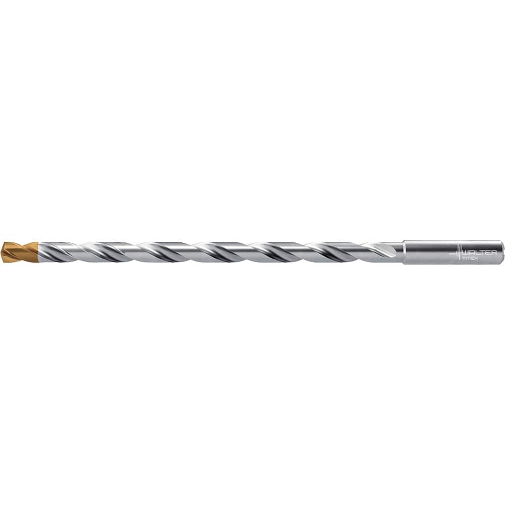 Extra Length Drill Bit: 0.2559″ Dia, 140 °, Solid Carbide TiSiAlCrN Finish, 5.315″ Flute Length, 6.89″ OAL, Straight-Cylindrical Shank, Series DC160-16-A1