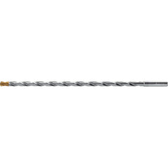 Extra Length Drill Bit: 0.25″ Dia, 140 °, Solid Carbide TiSiAlCrN Finish, 7.638″ Flute Length, 9.213″ OAL, Straight-Cylindrical Shank, Series DC160-25-A1