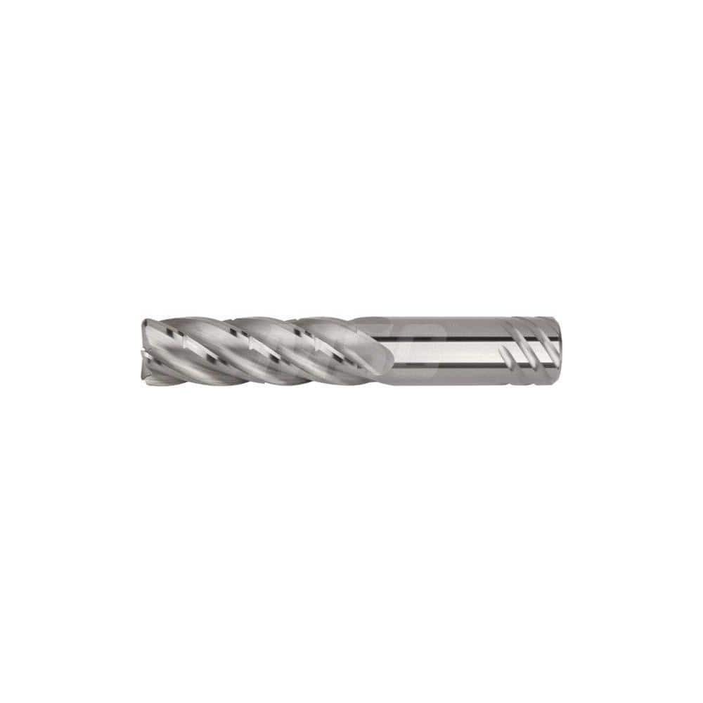 Corner Radius End Mill: 1″ Dia, 3″ LOC, 0.03″ Radius, 5 Flutes, Solid Carbide 5-1/2″ OAL, 1″ Shank Dia, 35 ° Helix, Bright/Uncoated, Corner Radius End, Series KOR5