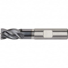 Kennametal - 3/8" Diam 4 Flute Solid Carbide 0.09" Corner Radius End Mill - Benchmark Tooling