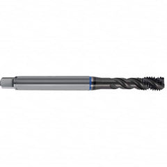 Spiral Flute Tap: M8 x 1.25, Metric, 3 Flute, Semi-Bottoming, 6HX Class of Fit, TiAlN Finish Right Hand Flute, Right Hand Thread, D5 & D6, Series 4634