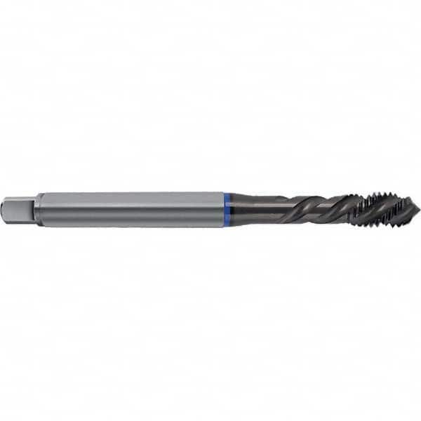 Spiral Flute Tap: M8 x 1.25, Metric, 3 Flute, Semi-Bottoming, 6HX Class of Fit, TiAlN Finish Left Hand Flute, Left Hand Thread, D6 & D7, Series 4629