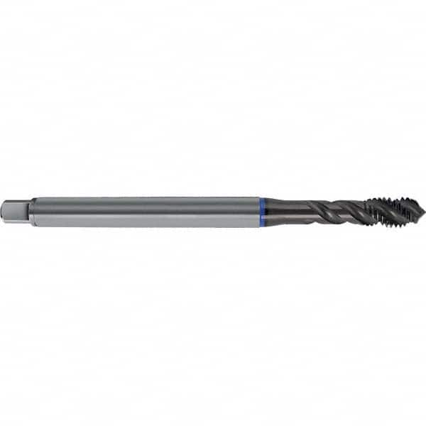 Spiral Flute Tap: M10 x 1.50, Metric, 3 Flute, Semi-Bottoming, 6HX Class of Fit, HSS-E, TiAlN Finish Right Hand Flute, Right Hand Thread, D5 & D6, Series 4633