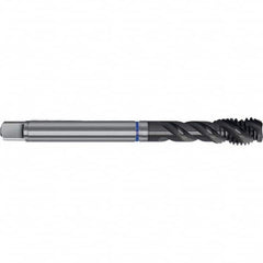 Spiral Flute Tap: M18 x 1.50, Metric Fine, 4 Flute, Bottoming, 6HX Class of Fit, TiAlN Finish Right Hand Flute, Right Hand Thread, D7 & D8, Series 4631