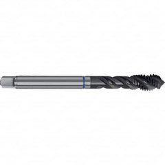 Spiral Flute Tap: M12 x 1.50, Metric Fine, 3 Flute, Semi-Bottoming, 6GX Class of Fit, HSS-E, TiAlN Finish Right Hand Flute, Right Hand Thread, D10 & D11, Series 4628