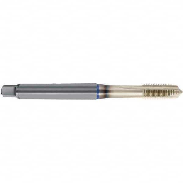 Spiral Point Tap: M8 x 1.25, Metric, 3 Flutes, Plug, 6GX, Sirius Finish 17 mm Thread Length, 90 mm OAL, Right Hand, D8/D9, Series 4638