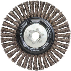 Norton - 4-1/2" OD, 5/8-11 Arbor Hole, Stringer Bead Carbon Wheel Brush - Benchmark Tooling