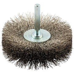 Norton - 3" OD, Crimped Stainless Steel Wheel Brush - Benchmark Tooling