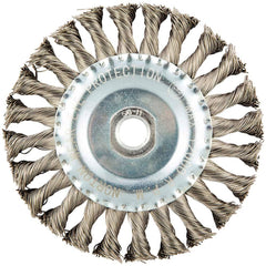 Norton - 5" OD, 5/8-11 Arbor Hole, Stringer Bead Stainless Steel Wheel Brush - Benchmark Tooling