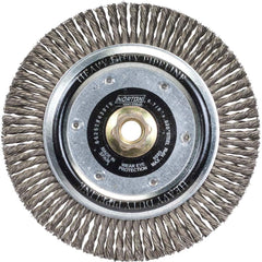 Norton - 6-7/8" OD, 5/8-11 Arbor Hole, Stringer Bead Carbon Wheel Brush - Benchmark Tooling