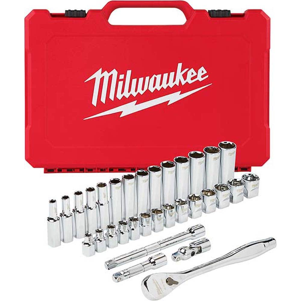 Milwaukee Tool - Socket Sets Measurement Type: Metric Drive Size: 3/8 - Benchmark Tooling