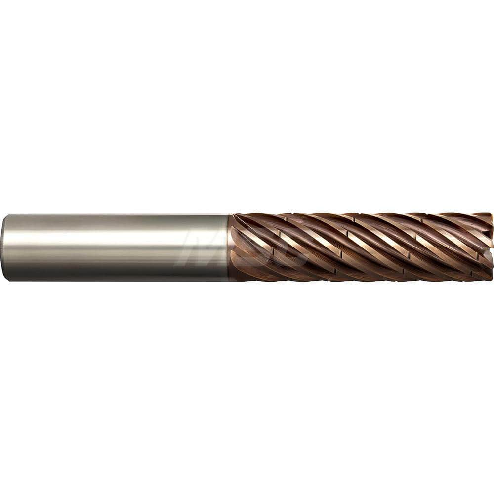 Corner Radius End Mill: 5/8″ Dia, 1-1/4″ LOC, 0.06″ Radius, 9 Flutes, Solid Carbide 3-1/2″ OAL, 5/8″ Shank Dia, 37 ° Helix, Altima Xtreme Coated, Corner Radius End