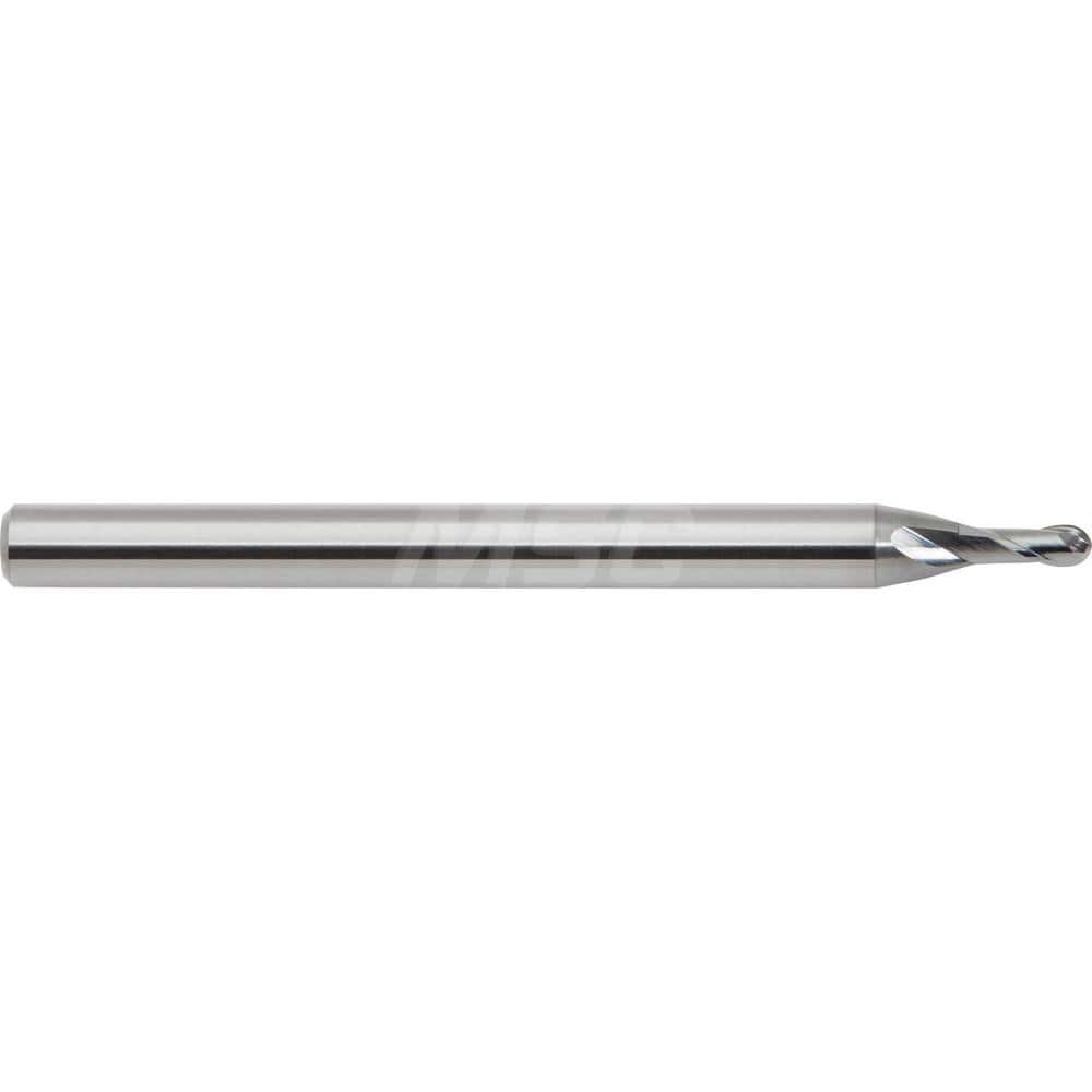M.A. Ford - Ball End Mills; Mill Diameter (mm): 2.00 ; Mill Diameter (Decimal Inch): 0.0787 ; Number of Flutes: 2 ; Length of Cut (mm): 4.0000 ; Material: Solid Carbide ; Overall Length (mm): 50.0000 - Exact Industrial Supply