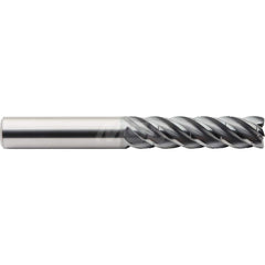 Corner Radius End Mill: 1/4″ Dia, 1-1/4″ LOC, 0.03″ Radius, 5 Flutes, Solid Carbide 3″ OAL, 1/4″ Shank Dia, 40 ° Helix, ALtima Blaze Coated, Corner Radius End, Centercutting