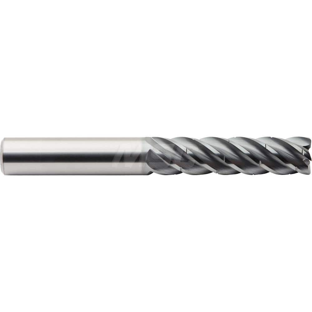 Corner Radius End Mill: 1/2″ Dia, 3″ LOC, 0.03″ Radius, 5 Flutes, Solid Carbide 5″ OAL, 1/2″ Shank Dia, 40 ° Helix, ALtima Blaze Coated, Corner Radius End, Centercutting