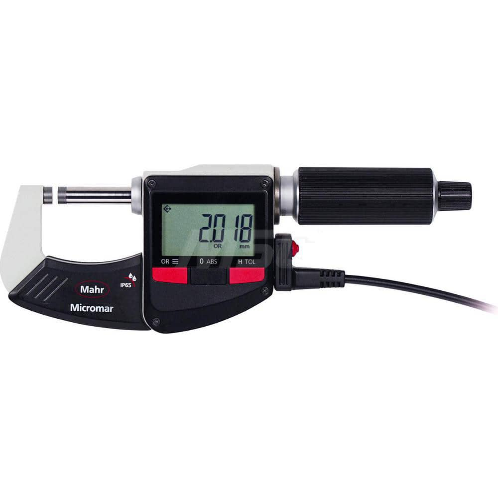 Mahr - Electronic Outside Micrometers; Type: Digital Outside Micrometer ; Minimum Measurement (Decimal Inch): 7 ; Minimum Measurement (mm): 175 ; Maximum Measurement (mm): 200 ; Thimble Type: Ratchet ; Calibrated: Yes - Exact Industrial Supply