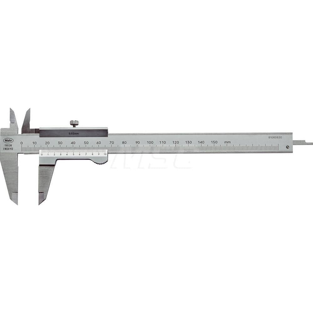 Mahr - Vernier Calipers; Minimum Measurement (mm): 0 ; Minimum Measurement (Decimal Inch): 0 ; Maximum Measurement (Decimal Inch): 12 ; Maximum Measurement (mm): 300 ; Graduation (mm): 0.02 ; Jaw Depth (mm): 64.00 - Exact Industrial Supply