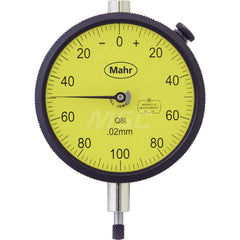 Mahr - Dial Drop Indicators; Maximum Measurement (Inch): 0.05 ; Maximum Measurement (mm): 1.25 ; Dial Graduation (mm): 0.0050 ; Dial Graduation (Decimal Inch): 0.000200 ; Dial Reading: 0-25-0 ; Dial Diameter (mm): 70.00 - Exact Industrial Supply