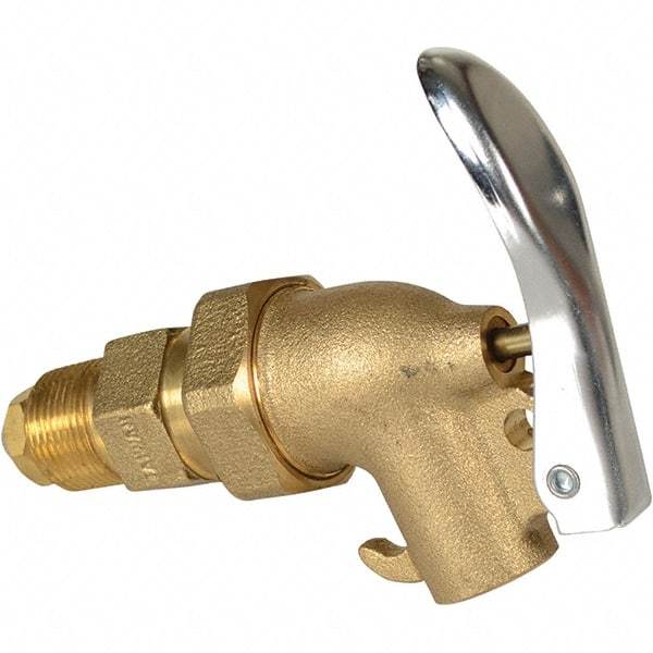 Vestil - 3/4" NPT Brass Adjustable Drum Faucet - 4" Long Extension - Benchmark Tooling