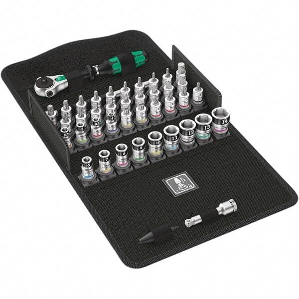 Wera - 42 Piece 1/4" Drive Ratchet Socket Set - Comes in Molded Pouch - Benchmark Tooling