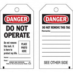 Brady - Safety & Facility Tags Message Type: Lockout Tag Header: DANGER - Benchmark Tooling