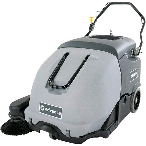 Advance - 41" Cleaning Width, Battery Powered Walk Behind & Sweeper - 0.9 hp, 420 RPM, Series SW900 - Benchmark Tooling