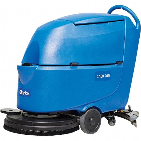 Clarke - 20" Cleaning Width, Battery Powered Walk Behind & Floor Scrubber - 0.6 hp, 150 RPM, 47" Water Lift, 16 Gal Tank Capacity, Series CA60 - Benchmark Tooling