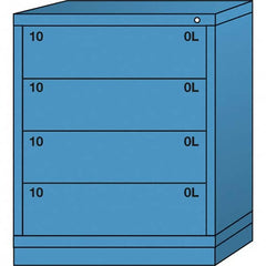 Lyon - 4 Drawer, Standard Mid-Range - Single Drawer Access Cabinet - Steel, 30" Wide x 28-1/4" Deep x 37-15/79" High, Wedgewood Blue - Benchmark Tooling