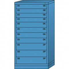 Lyon - 11 Drawer, Standard Eye-Level - Multiple Drawer Access Cabinet - Steel, 30" Wide x 28-1/4" Deep x 59-1/4" High, Wedgewood Blue - Benchmark Tooling
