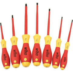 Wiha - Screwdriver Sets Screwdriver Types Included: Insulated Slotted; Phillips; Square Number of Pieces: 7 - Benchmark Tooling