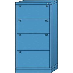 Lyon - 4 Drawer, Standard Eye-Level - Multiple Drawer Access Cabinet - Steel, 30" Wide x 28-1/4" Deep x 59-1/4" High, Wedgewood Blue - Benchmark Tooling