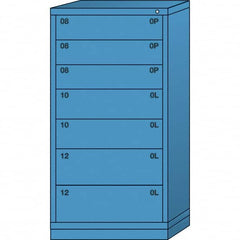 Lyon - 7 Drawer, Standard Eye-Level - Multiple Drawer Access Cabinet - Steel, 30" Wide x 28-1/4" Deep x 59-1/4" High, Wedgewood Blue - Benchmark Tooling