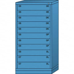 Lyon - 11 Drawer, Standard Eye-Level - Multiple Drawer Access Cabinet - Steel, 30" Wide x 28-1/4" Deep x 59-1/4" High, Wedgewood Blue - Benchmark Tooling