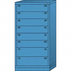 Lyon - 8 Drawer, Standard Eye-Level - Multiple Drawer Access Cabinet - Steel, 30" Wide x 28-1/4" Deep x 59-1/4" High, Wedgewood Blue - Benchmark Tooling