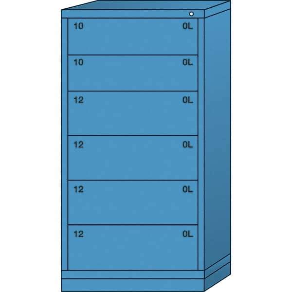 Lyon - 6 Drawer, Standard Eye-Level - Single Drawer Access Cabinet - Steel, 30" Wide x 28-1/4" Deep x 59-1/4" High, Wedgewood Blue - Benchmark Tooling