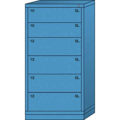 Lyon - 6 Drawer, Standard Eye-Level - Multiple Drawer Access Cabinet - Steel, 30" Wide x 28-1/4" Deep x 59-1/4" High, Wedgewood Blue - Benchmark Tooling