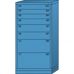 Lyon - 8 Drawer, Standard Eye-Level - Multiple Drawer Access Cabinet - Steel, 30" Wide x 28-1/4" Deep x 59-1/4" High, Wedgewood Blue - Benchmark Tooling