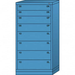 Lyon - 8 Drawer, Standard Eye-Level - Multiple Drawer Access Cabinet - Steel, 30" Wide x 28-1/4" Deep x 59-1/4" High, Wedgewood Blue - Benchmark Tooling
