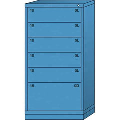 Lyon - 6 Drawer, Standard Eye-Level - Single Drawer Access Cabinet - Steel, 30" Wide x 28-1/4" Deep x 59-1/4" High, Wedgewood Blue - Benchmark Tooling