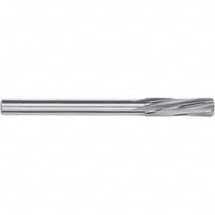 Magafor - 5.2mm Solid Carbide Chucking Reamer - Spiral Flute, 4mm Straight Shank, 22mm Flute Length, 63mm OAL - Benchmark Tooling