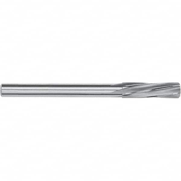 Magafor - 8.4mm Solid Carbide Chucking Reamer - Spiral Flute, 6.3mm Straight Shank, 25mm Flute Length, 71mm OAL - Benchmark Tooling