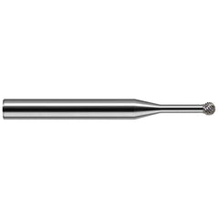 Harvey Tool - 3/64" Cut Diam, 1/8" Shank Diam, Solid Carbide Double Cut Sphere Burr - Exact Industrial Supply