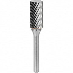 SGS Pro - 1/2" Cut Diam, 1/4" Shank Diam, Tungsten Carbide Inox Cut Cylinder Burr - Benchmark Tooling