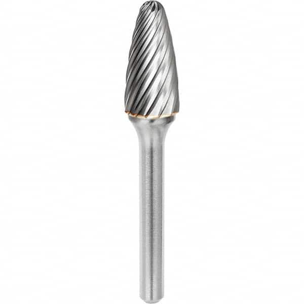 SGS Pro - 1/2" Cut Diam, 1/4" Shank Diam, Tungsten Carbide Inox Cut Ball Nose Tree Burr - Benchmark Tooling