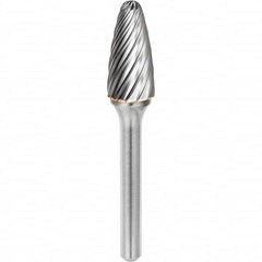 SGS Pro - 3/8" Cut Diam, 1/4" Shank Diam, Tungsten Carbide Inox Cut Ball Nose Tree Burr - Benchmark Tooling